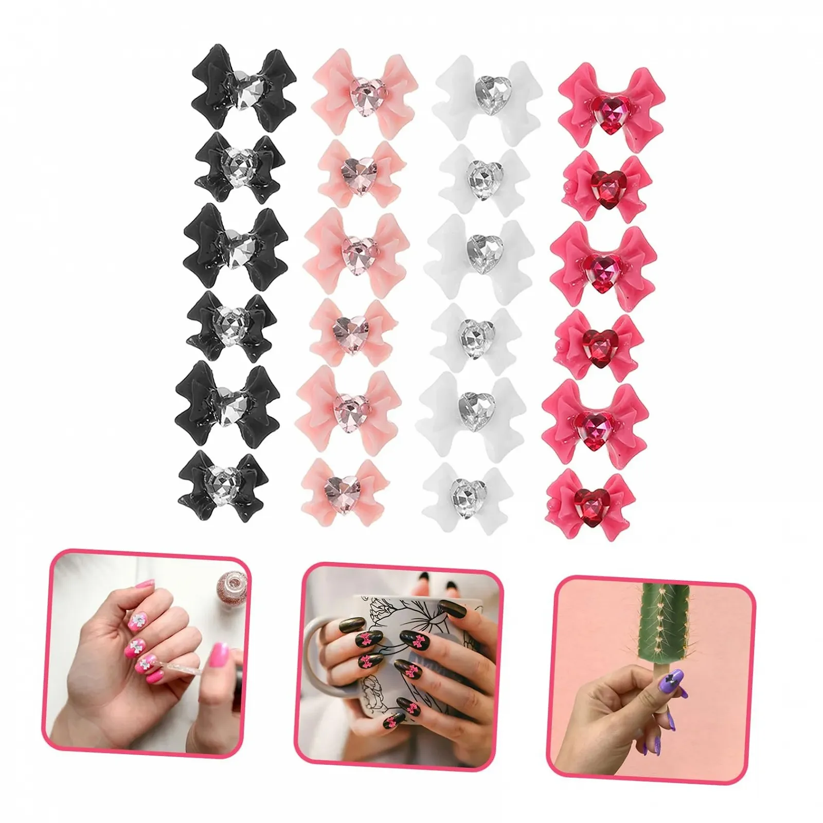 Украшения для ногтей Бантик FRCOLOR 2 набора Хэллоуин и Рождество 40 шт x 2, фото №9