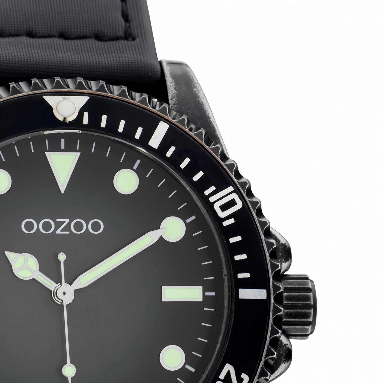 Часы Oozoo для мужчин с пришитым нейлоновым ремешком на велкро 42 мм с поворотным ободком, фото №3