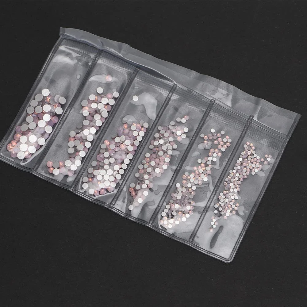 Набір кришталевих скляних стразів для декору, кольоровий DIY високоякісний матеріал пакунок матеріалів для рукоділля для костюмів, виготовлення телефонів Колір рожевого протеїну, фото №1