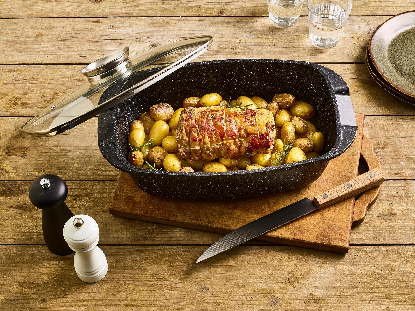 Гусятница Pradel Excellence PCUI001033 алюминиевая с каменным покрытием и крышкой 36.5 x 23 x 6.6 см, фото №2