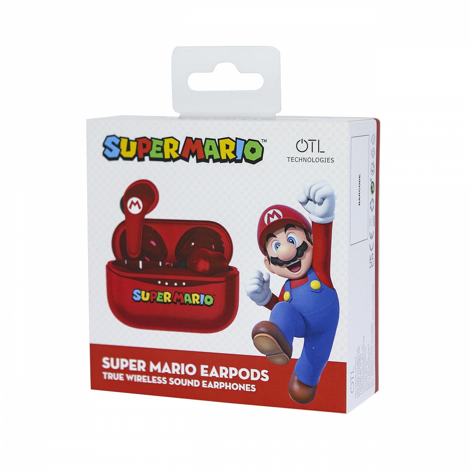 Наушники OTL Technologies Super Mario, беспроводные, Bluetooth V5.3, с зарядным футляром, Красные, фото №7