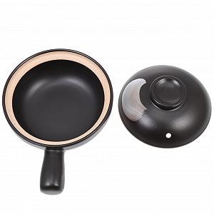 Кастрюля Toyvian с крышкой керамическая из прочного камня для супов и пасты - Фото 1