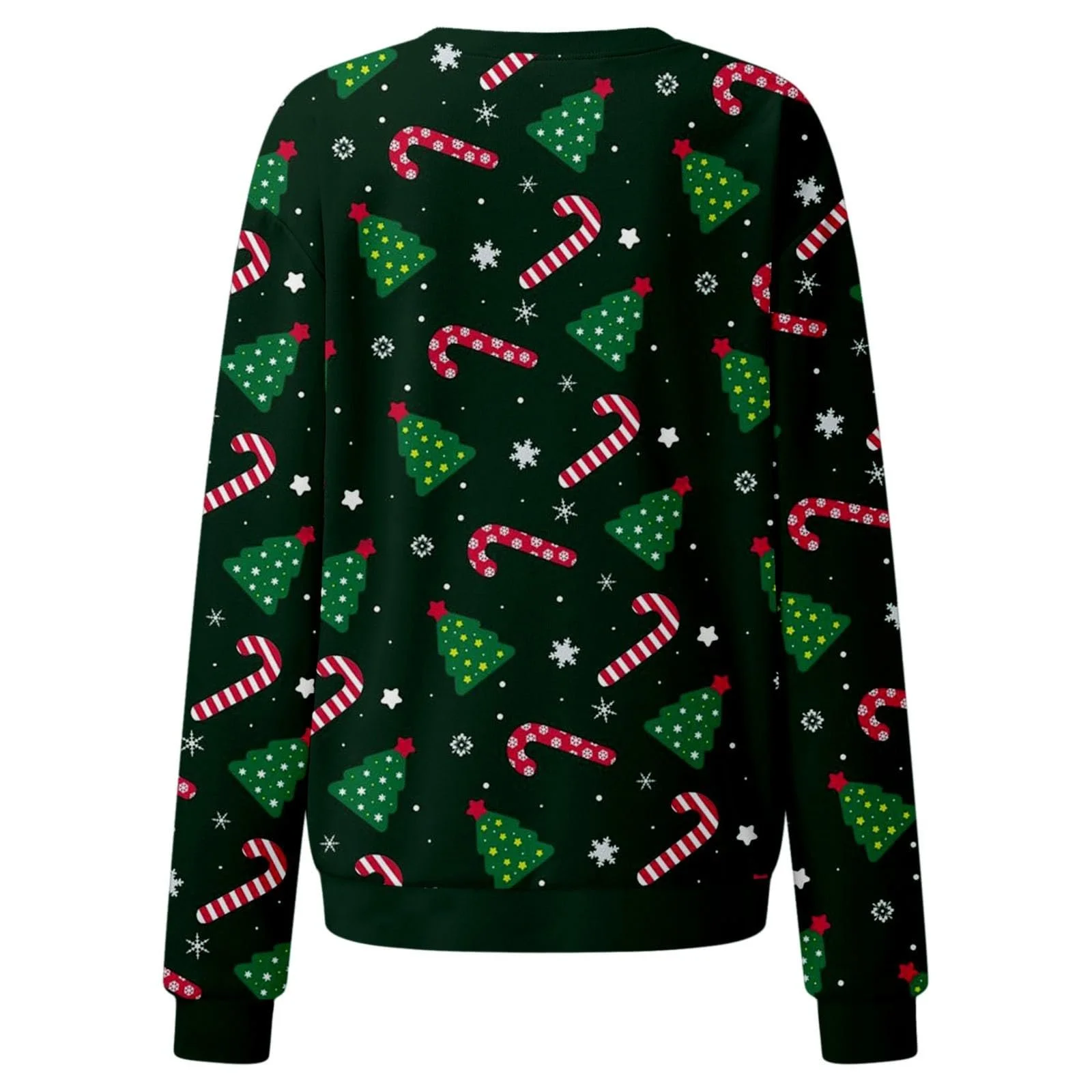 Рождественский джемпер Женский Свободный Рождественские Топы Китчевый Рождественский Джемпер Свитер Длинный Рукав Флисовый Джемпер Круглый вырез Рождественская Блузка Повседневный Рождественский Свитер Рождественский Наряд XS, фото №3