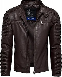 Чоловіча куртка з еко-шкіри Recea - Темно-коричнева - L - Фото 1