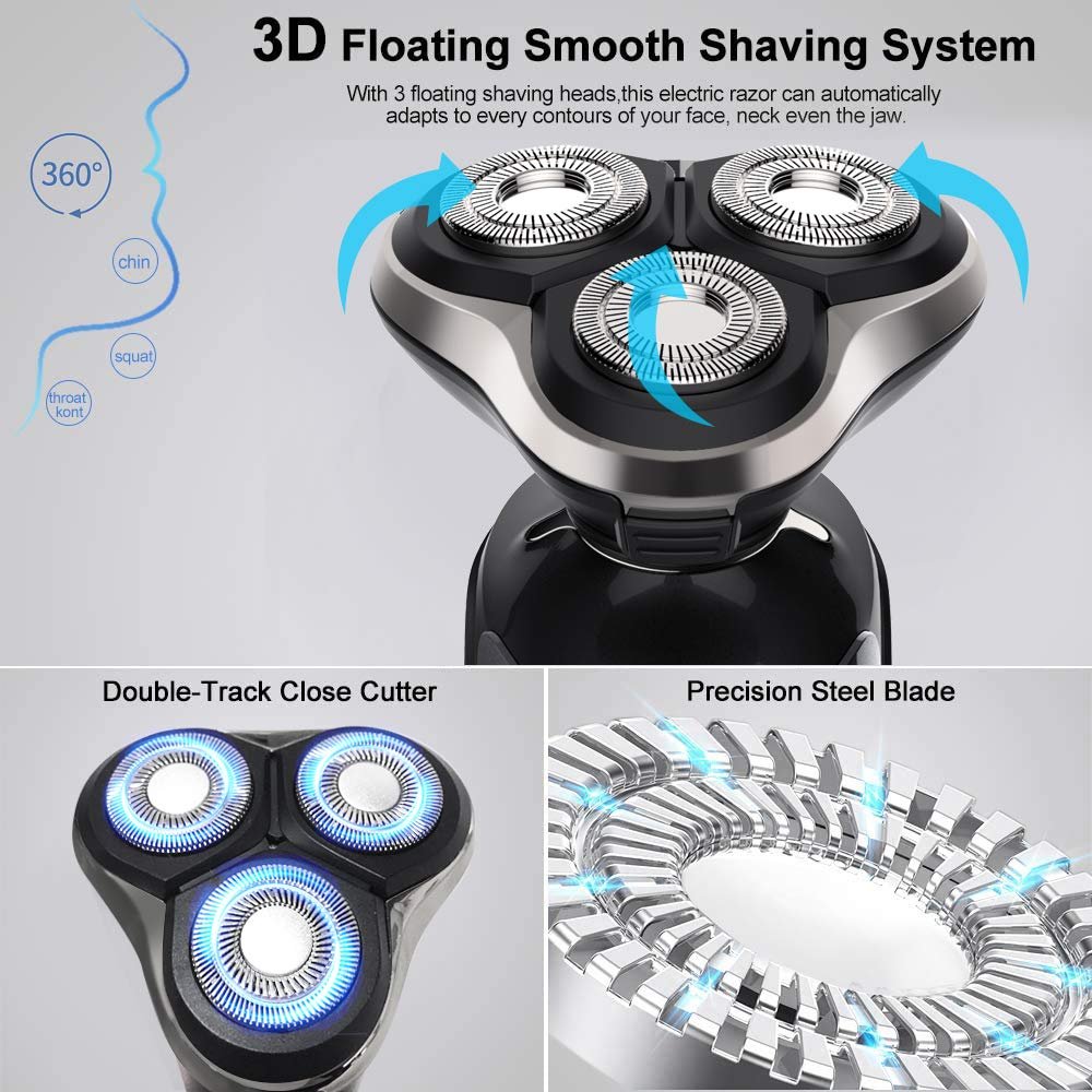 Електробритва PRITECH PRITECH 3-в-1 IPX7 роторна чорна, фото №5 Електробритва PRITECH PRITECH 3-в-1 IPX7 роторна чорна, фото №5