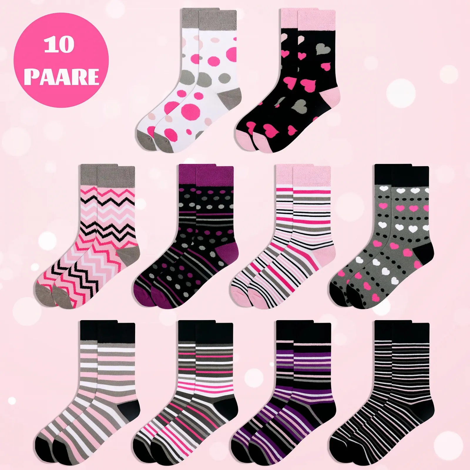 Носки Jeasona 35-42 Хлопок, разноцветные, 10 пар, фото №2