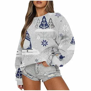 Женский Свитшот с Рождественским Принтом - Фото 1