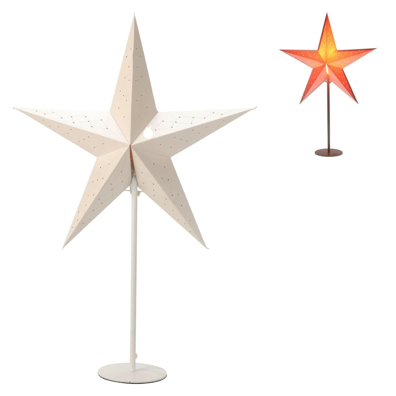 Настільна лампа Різдвяна зірка 65 см Паперова Біла, фото №1
