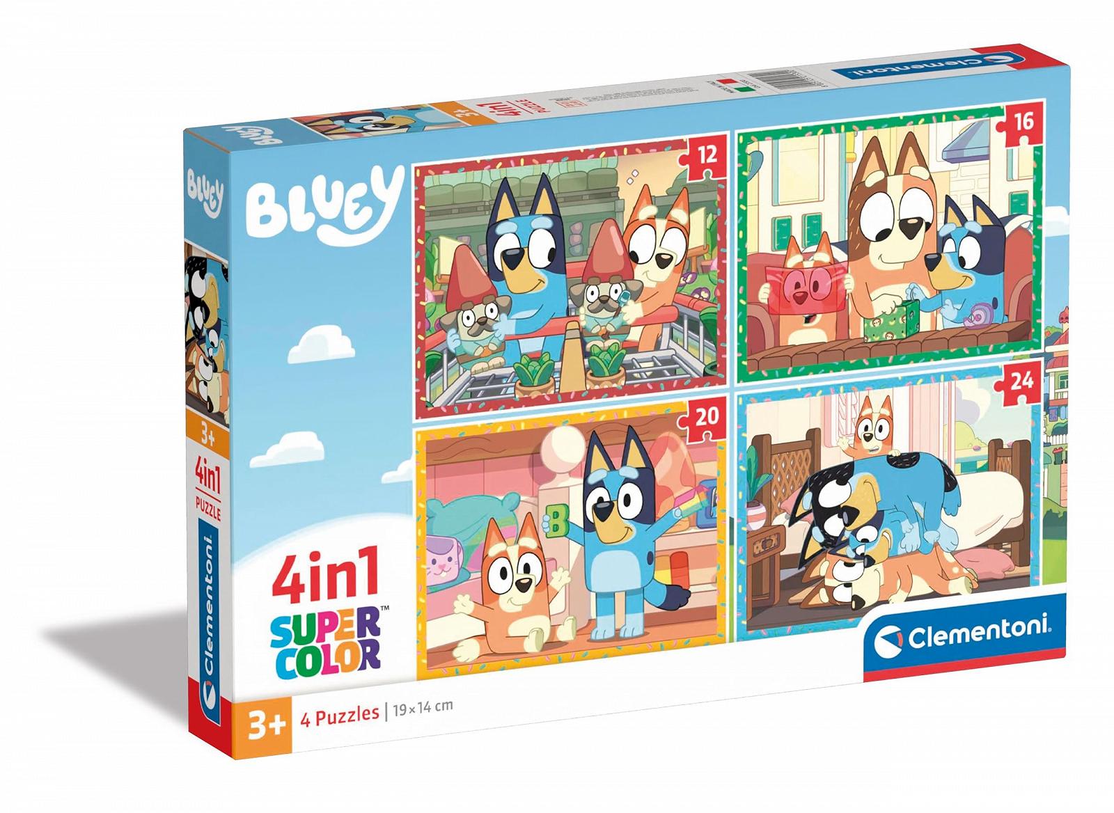 Пазл Clementoni Bluey 4-in-1 21530 для детей от 3 лет сделано в Италии разноцветный, фото №1