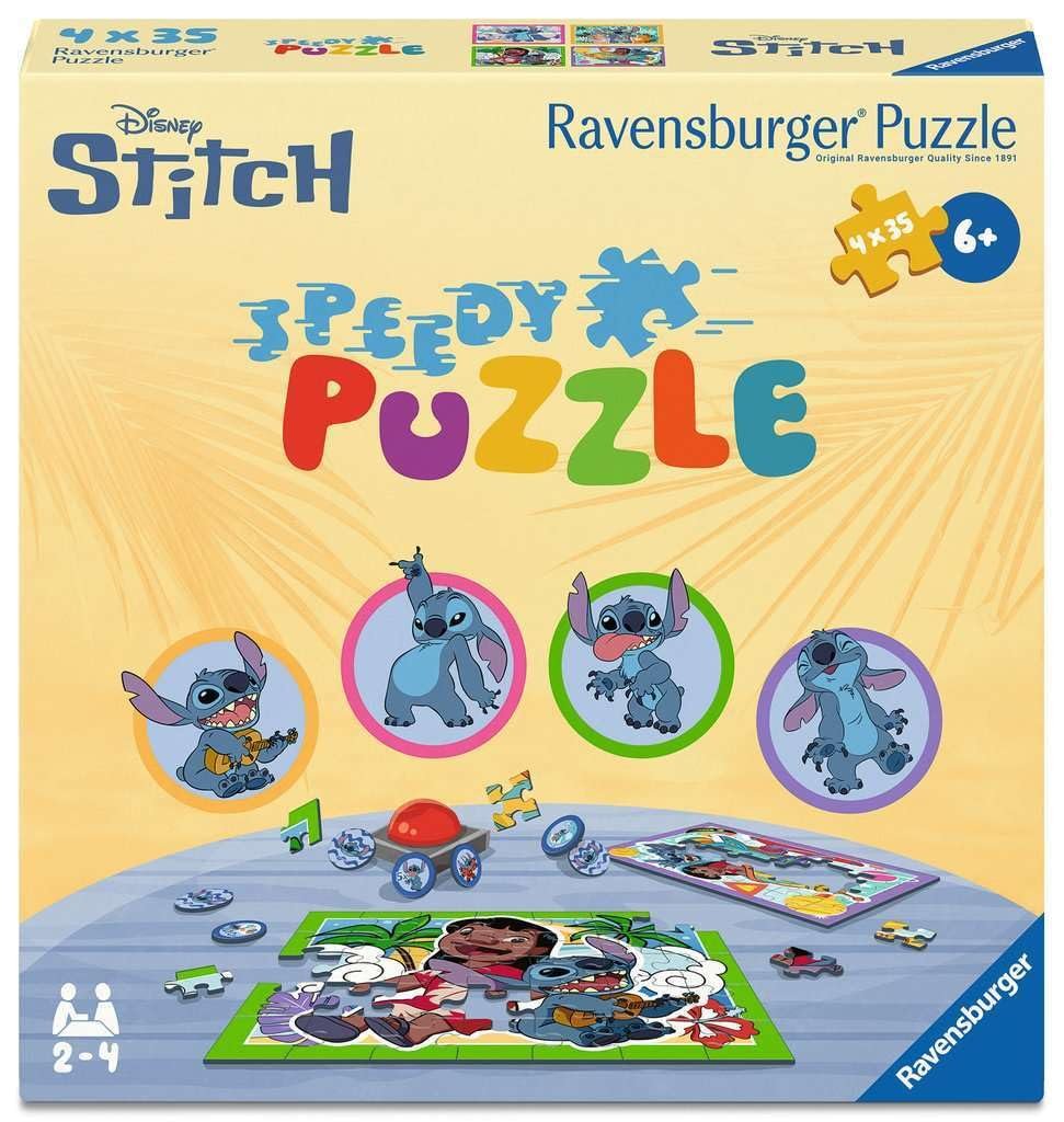 Детский пазл Ravensburger Speedy Puzzle Disney Stitch 4 x 35 деталей, фото №1