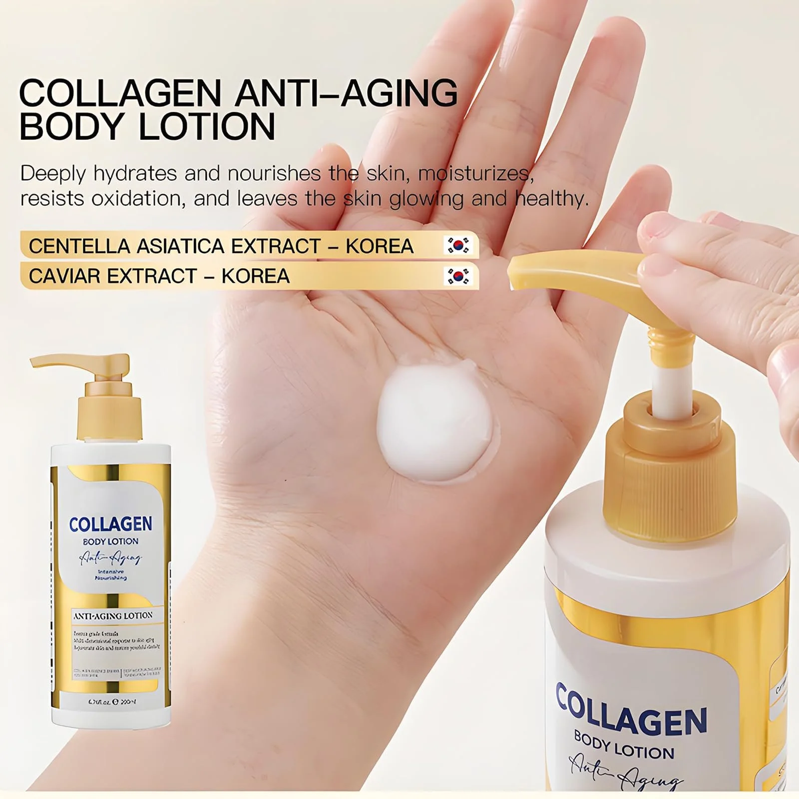 Зволожуючий крем для тіла 200 мл, Крем з натуральним колагеном для живлення шкіри, 3 штуки, фото №2