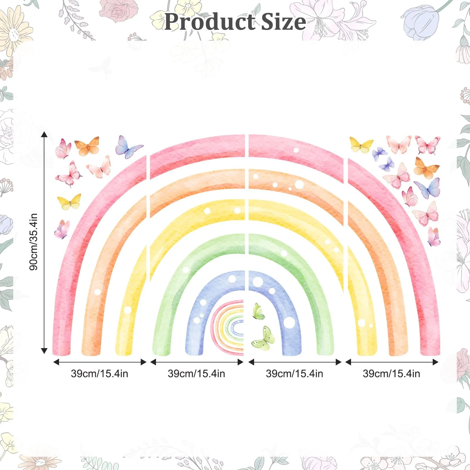 Наклейка на стіну Велика веселка Баскетбол 147 x 88 см Акварельна, фото №7
