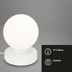 Настольная лампа BRILONER E14 25 Вт 12.6 x 15.7 см белая synthetic.ua - Фото 1