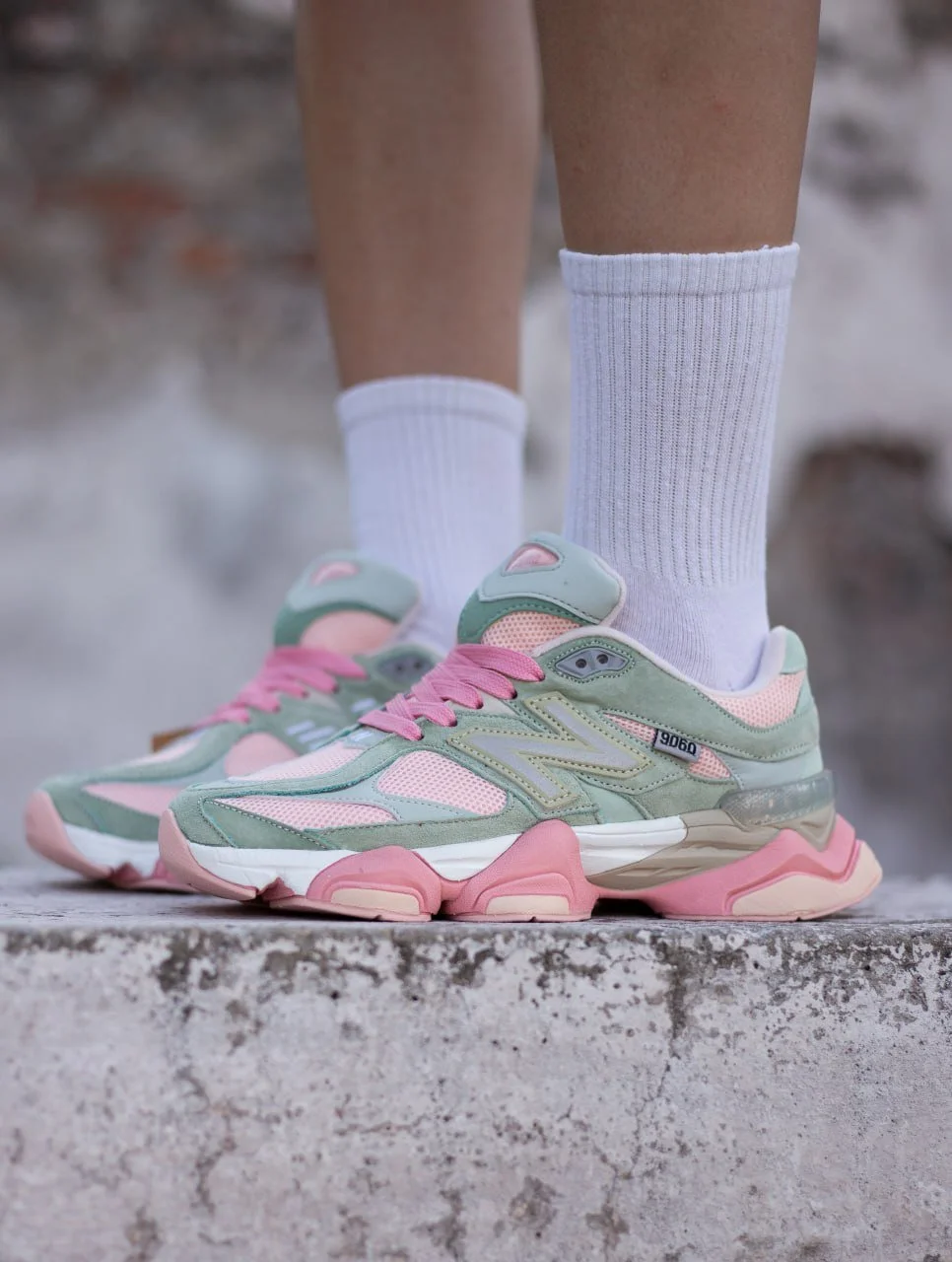 Кроссовки New Balance 9060 light Green Pink, фото №9
