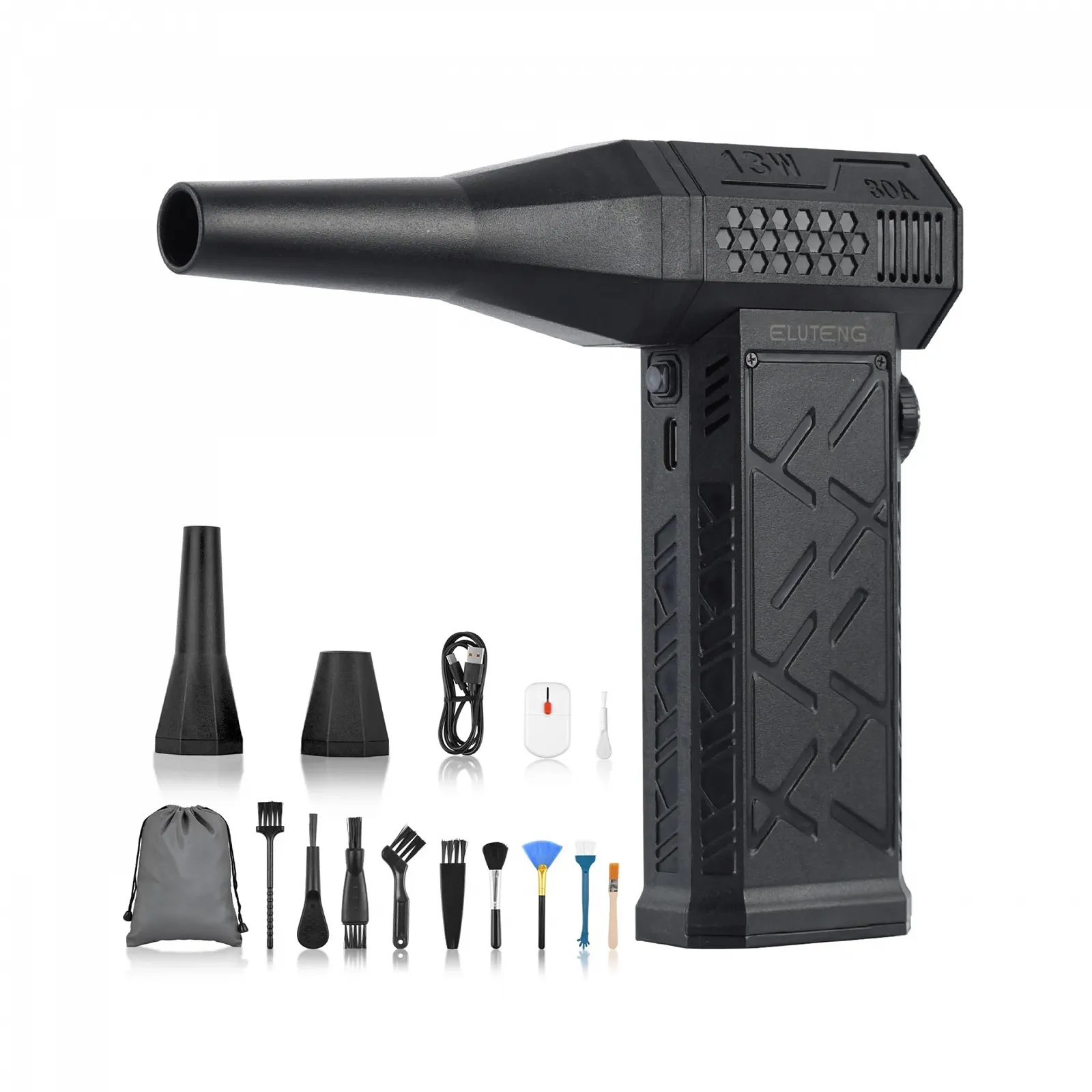 Електричний очищувач стисненим повітрям ELUTENG Плавне регулювання швидкості 130 000 RPM 8000 mAh, фото №1 Електричний очищувач стисненим повітрям ELUTENG Плавне регулювання швидкості 130 000 RPM 8000 mAh, фото №1