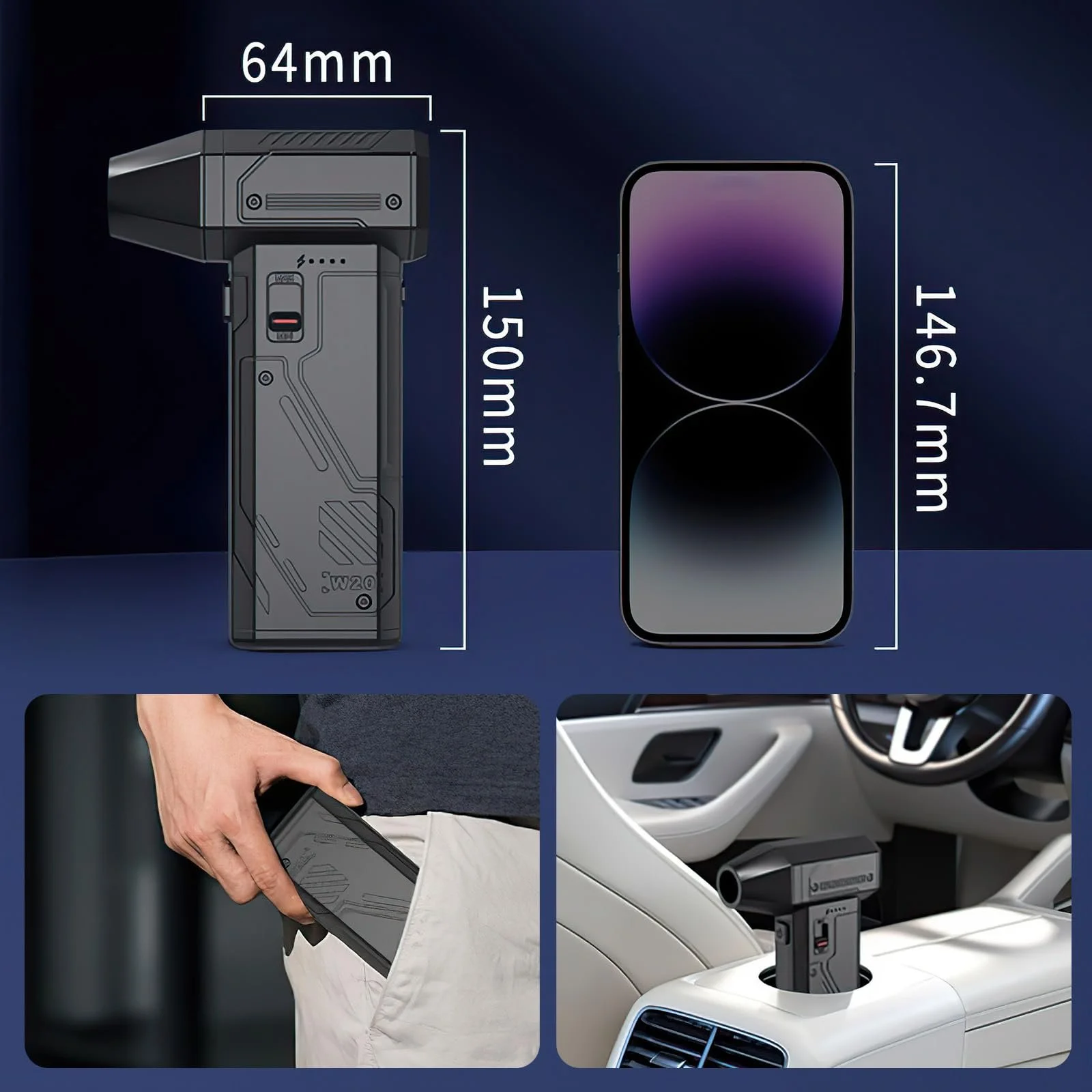 Акумуляторний повітродувка 130 000 об/хв 8000 мАг 6 насадок, фото №4 Акумуляторний повітродувка 130 000 об/хв 8000 мАг 6 насадок, фото №4