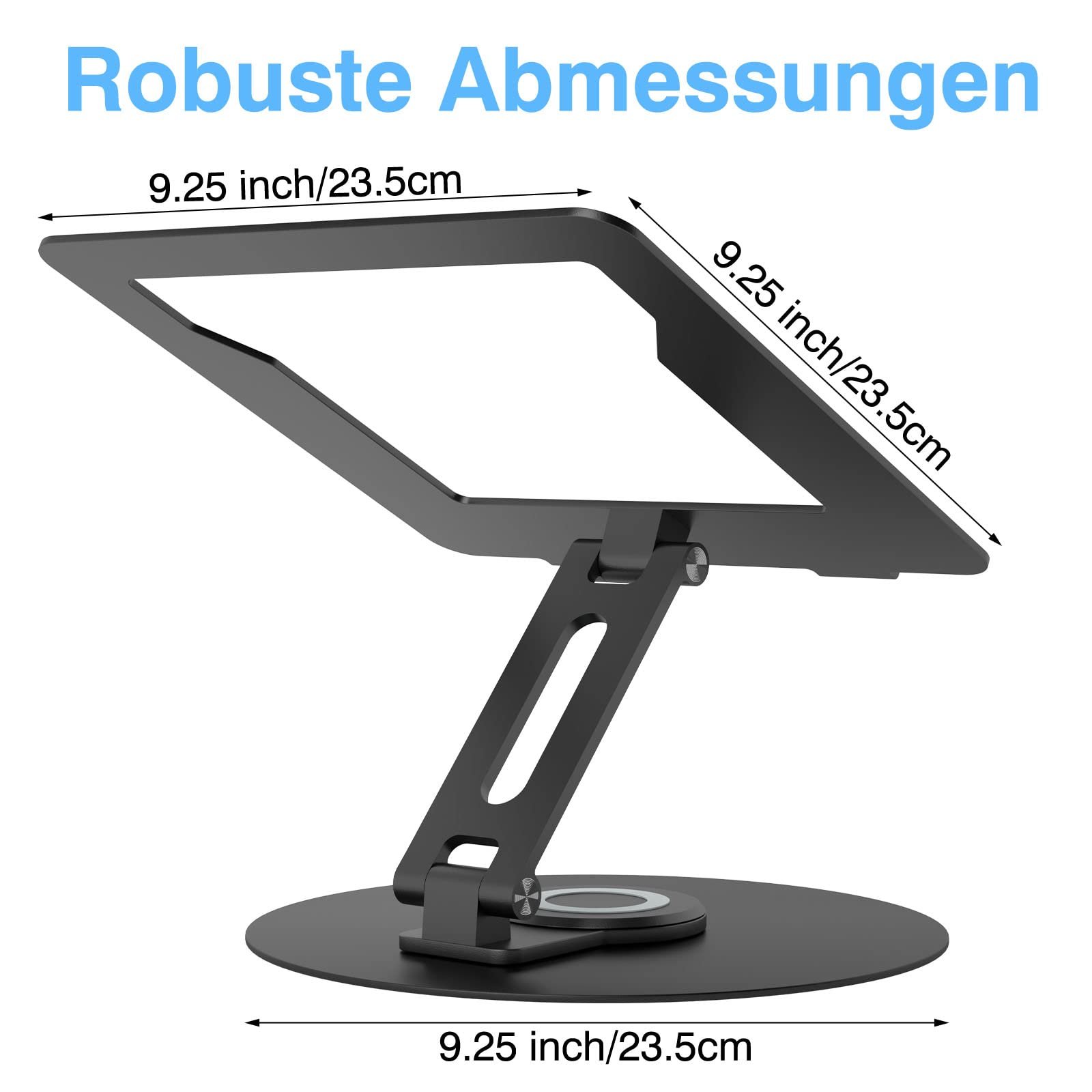 Подставка для ноутбука с вращающимся на 360

градусов круглым основанием, эргономичная подставка для ноутбука с регулируемой высотой, вентилируемая подставка для компьютера, прочный складной алюминиевый держатель для ноутбука для стола, фото №8