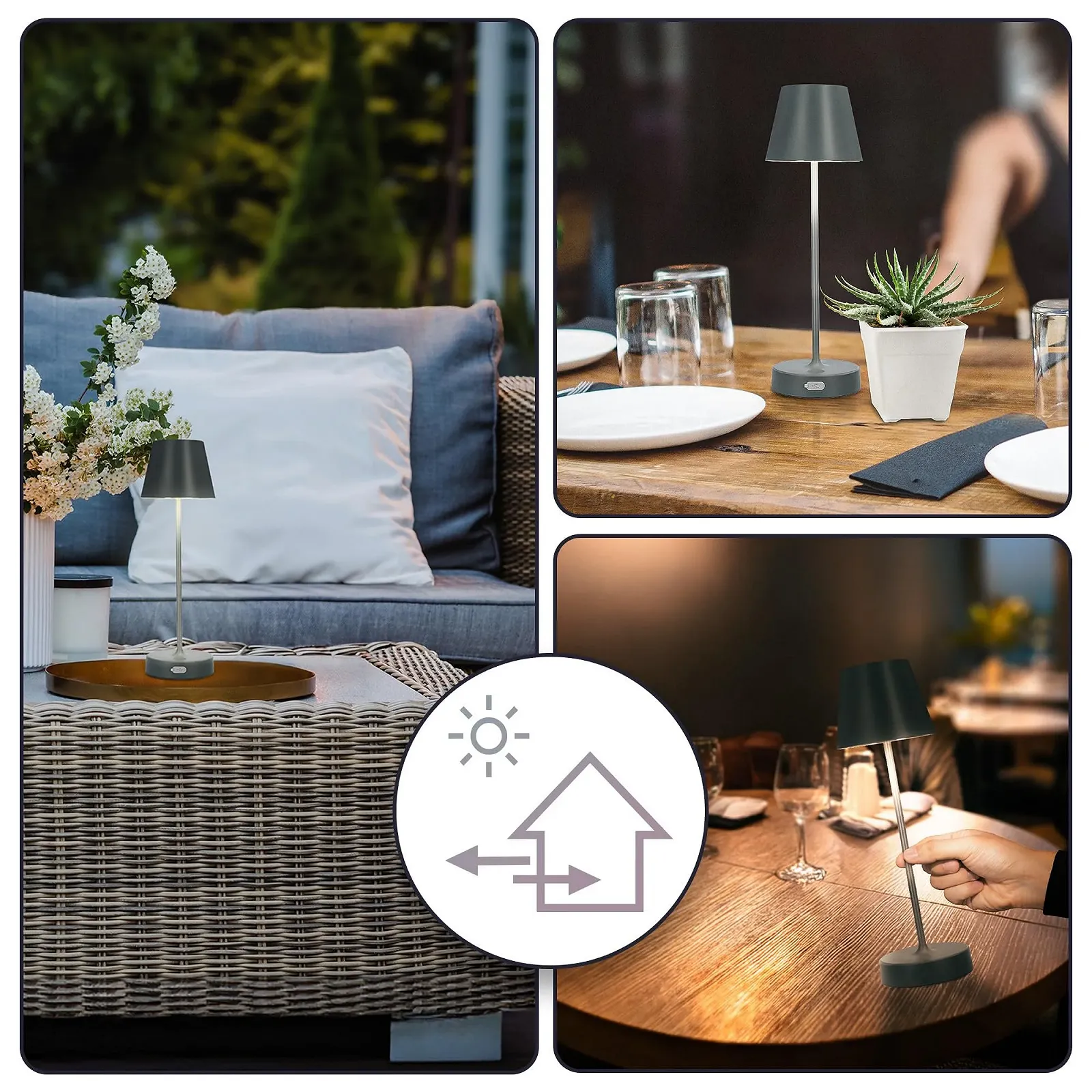 Настільна лампа LED EDO NELI 2.7 W Бездротова Акумуляторна з регулюванням яскравості 3 колірні температури CCT 2700K-6500K USB-C, фото №6