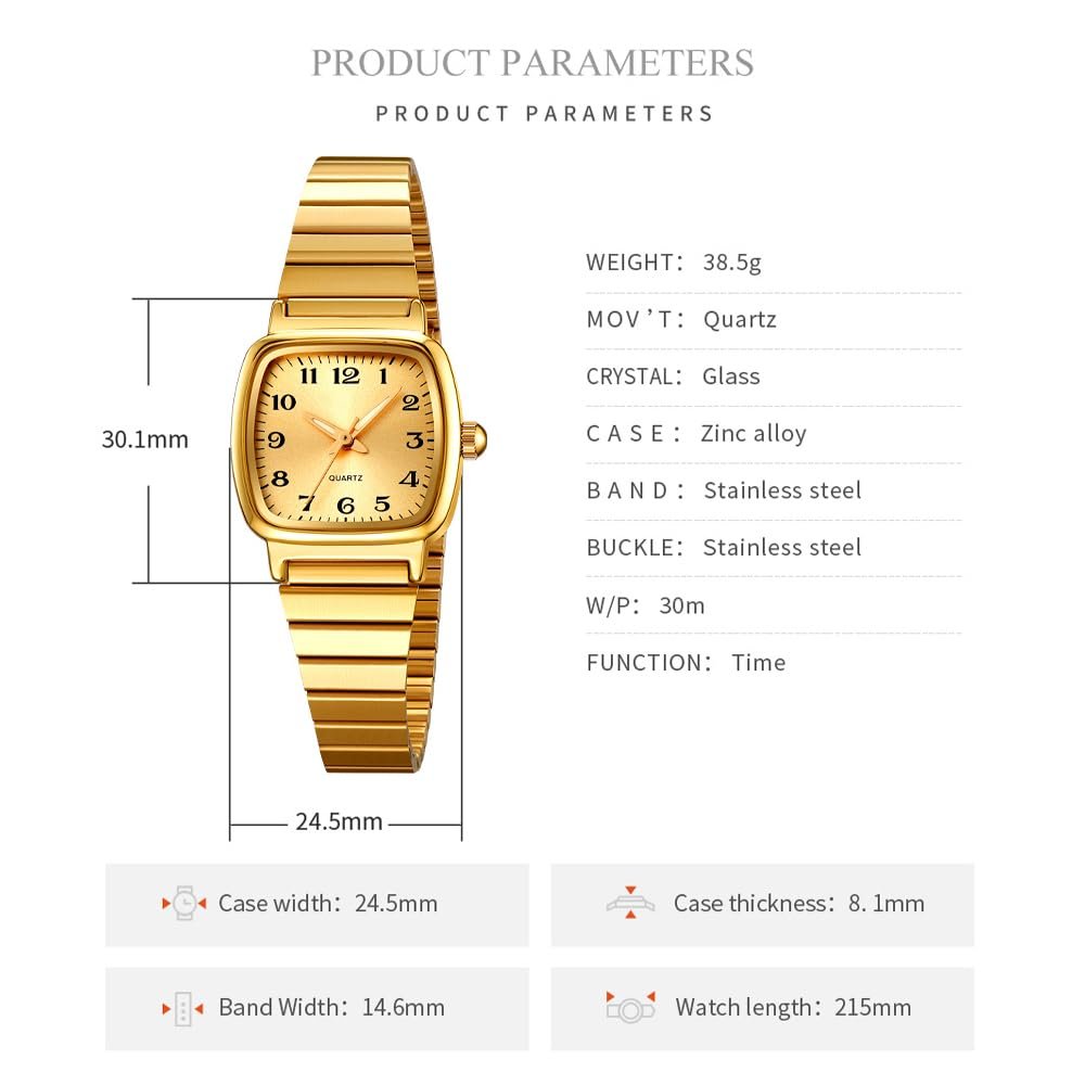 Жіночий годинник Findtime Золотий, водонепроникний, фото №7