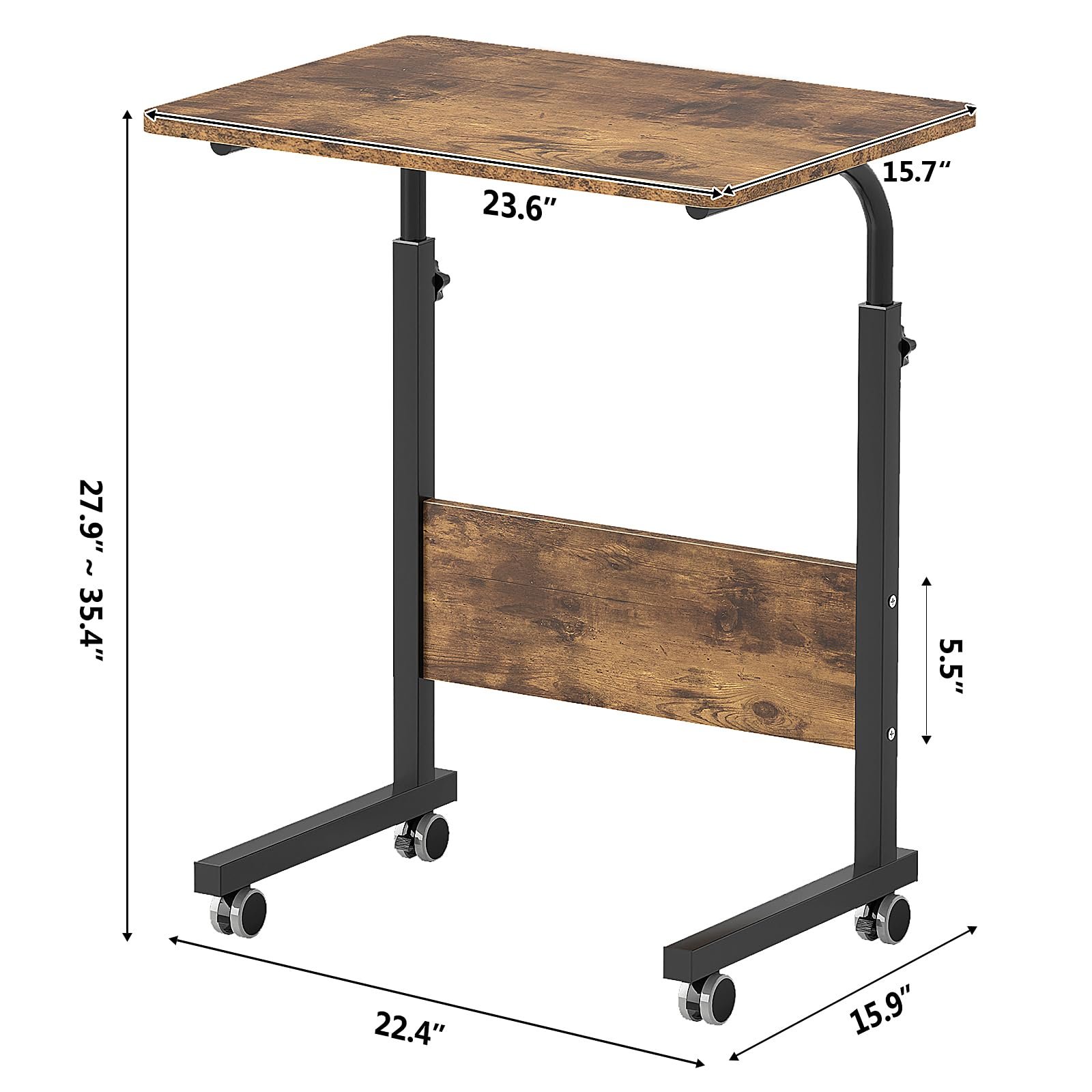 Столик для ноутбука SogesHome с регулируемой высотой, на колёсиках, фото №3
