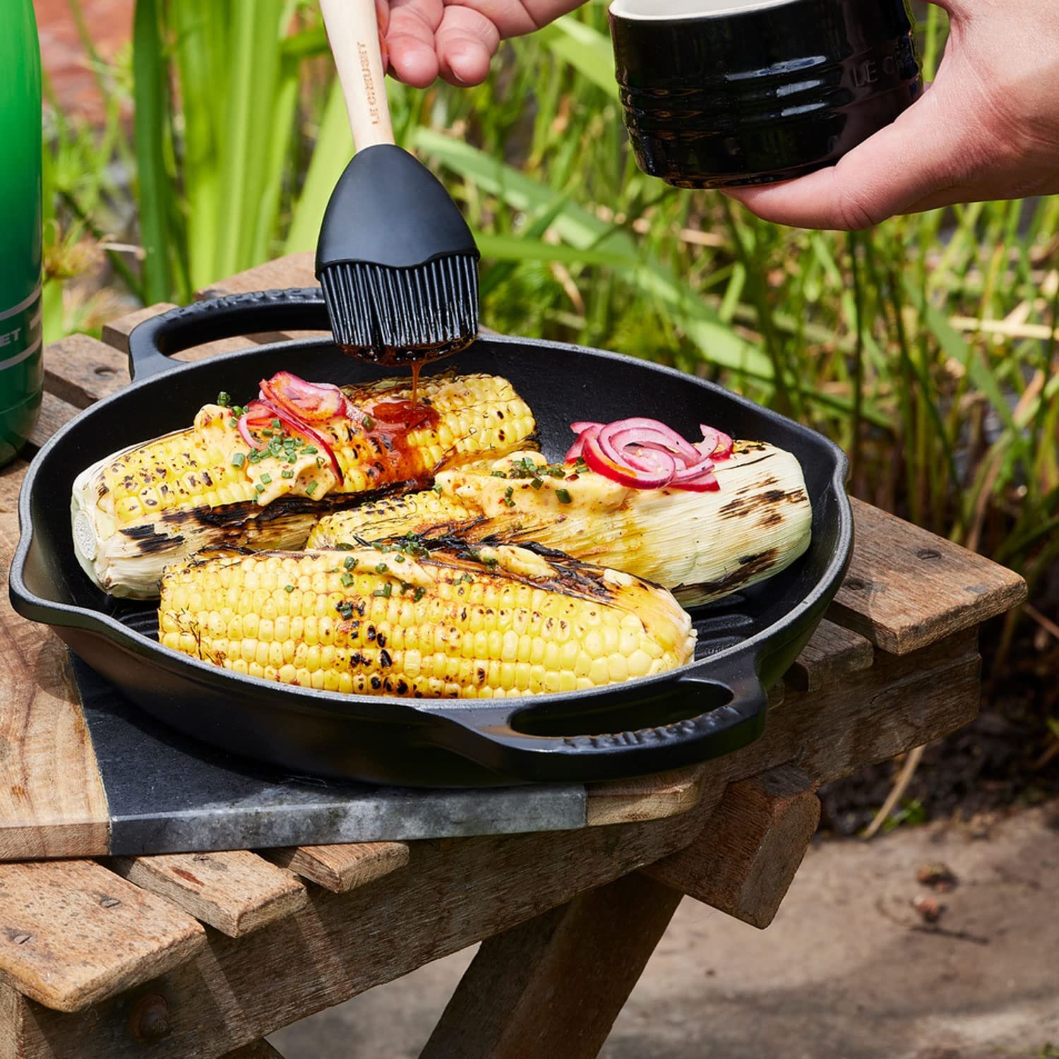 Сковорода гриль Le Creuset Signature 20187260000422, чавунна, висока, 26 см, 2 літри, матовий чорний, фото №6