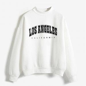 Женский Свитшот Los Angeles Tрендовый Кофта Колледж Осень Круглый вырез Los Angeles Принт Мультяшный Графика Аниме Зимний Осенний Свободный California Длинный рукав Y2K synthetic.ua - Фото 1