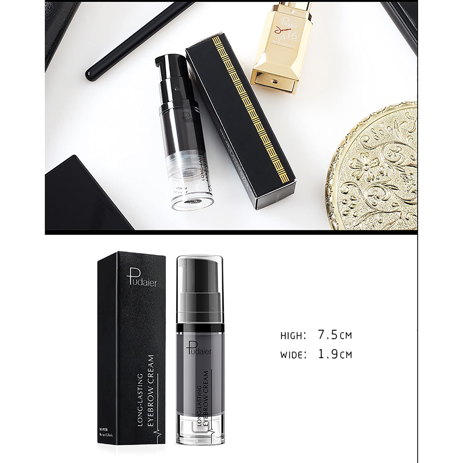 Гель EyebrowGel4D Водостійкий Олівець для брів Nude Макіяж 6 мл Помада для брів Чорний, фото №3