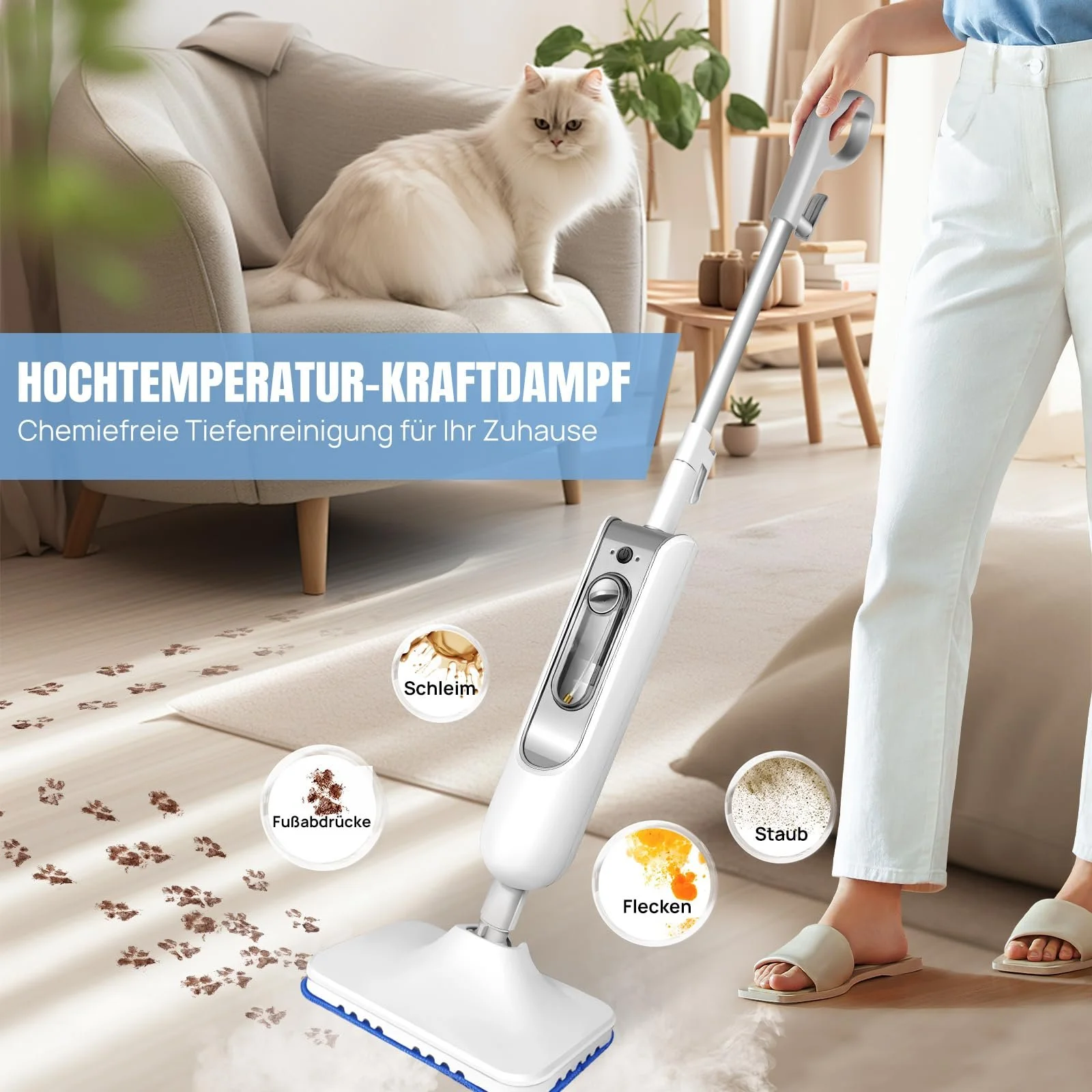 Парова швабра Premium Steam Mop Pro 1500W 400 мл 32 г/хв, фото №6