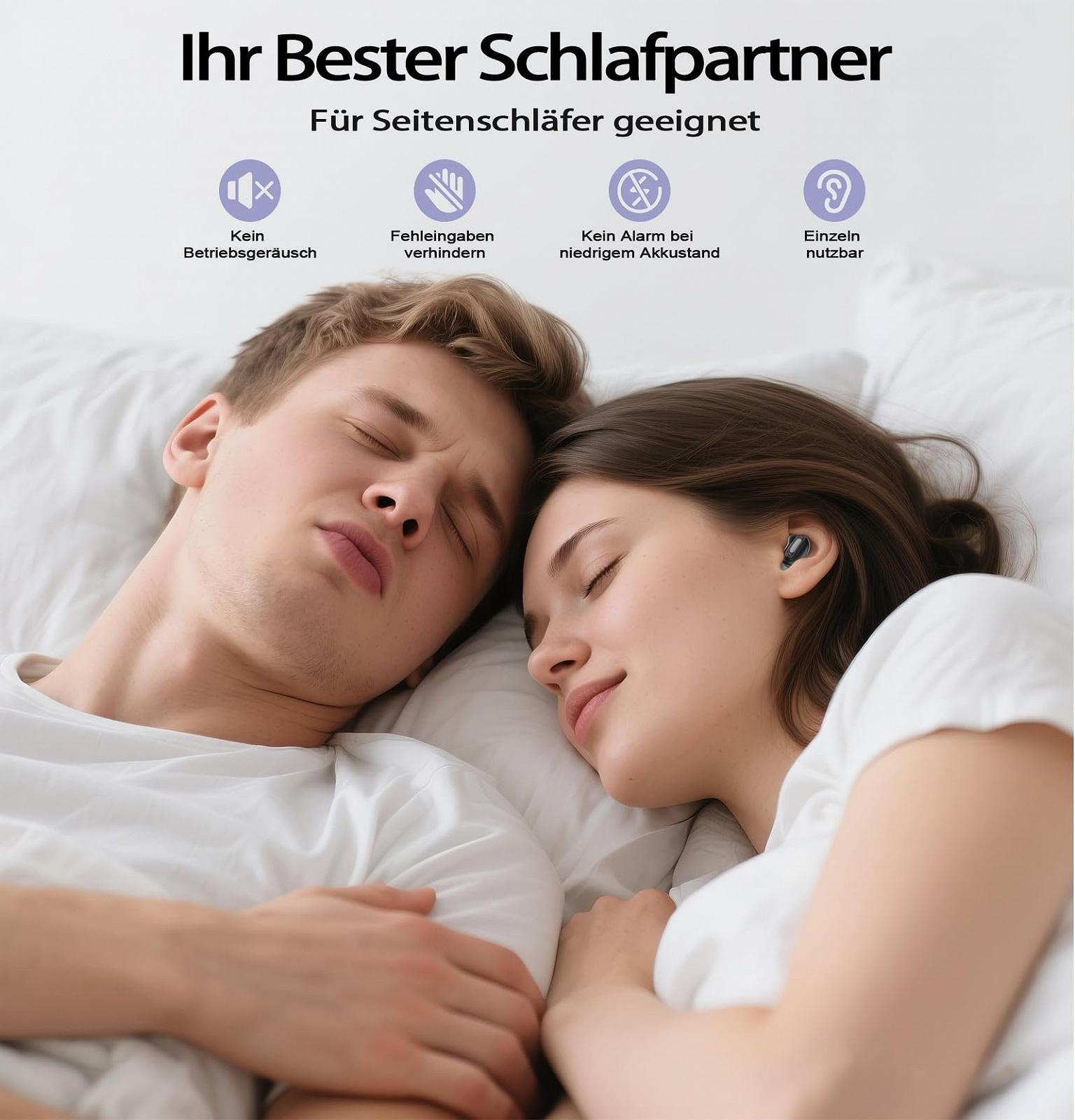 Навушники Bluetooth, Sleep Headphones, Бездротові навушники Bluetooth 5.4 з 4 мікрофонами ANC+ENC 48 год, Hi-Fi звук, сенсорне керування, IPX7 водонепроникні, зручні для тих, хто спить на боці, фото №2