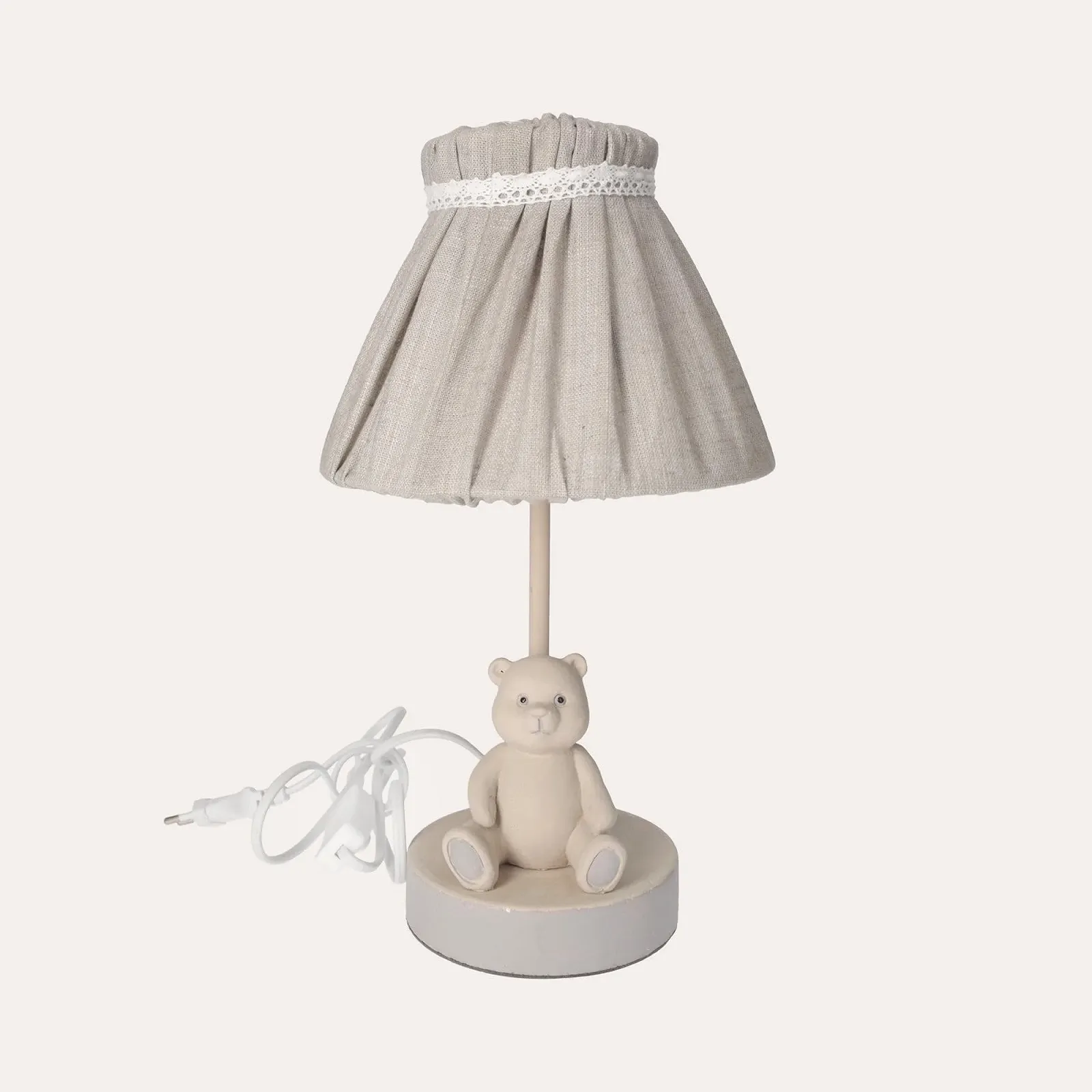 Настільна лампа Дерево Country House Shabby Тканинний абажур 60 см Бежева, фото №3