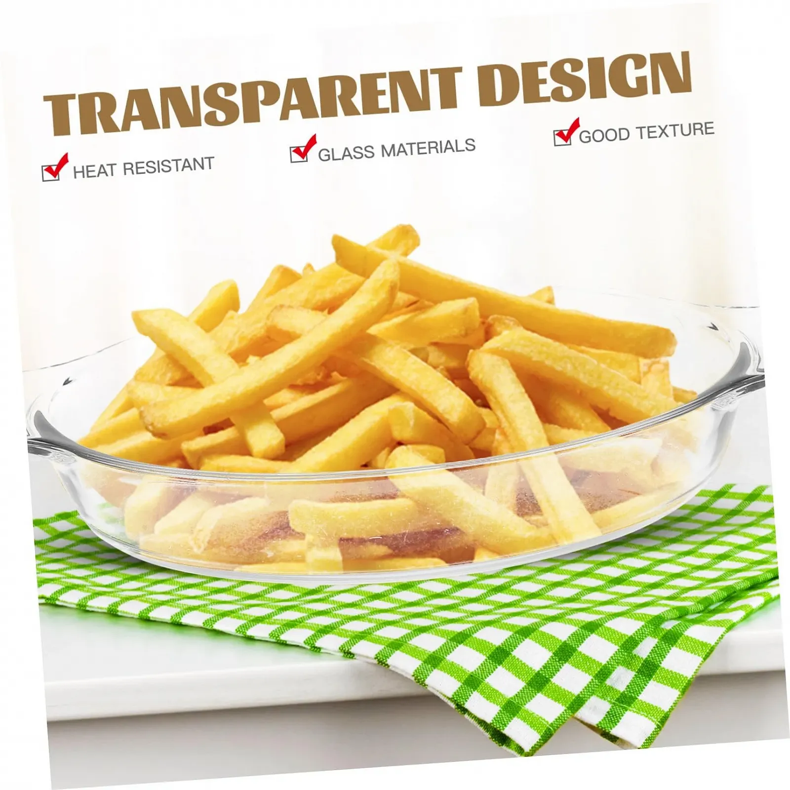 Форма для запекания стеклянная овальная с двумя ручками термостойкая, фото №3 Форма для запекания стеклянная овальная с двумя ручками термостойкая, фото №3