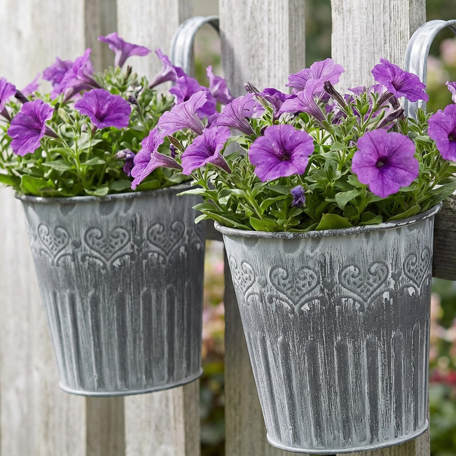 Набір підвісних квіткових горщиків 10 шт. металеві маленькі вінтажні з гачками сріблясті, фото №5 Набір підвісних квіткових горщиків 10 шт. металеві маленькі вінтажні з гачками сріблясті, фото №5