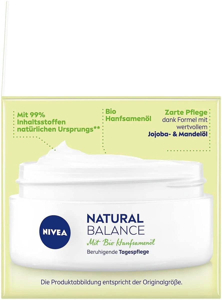 Денний крем NIVEA Natural Balance заспокійливий з органічною олією насіння конопель 50 мл (2 шт. в упаковці), фото №7