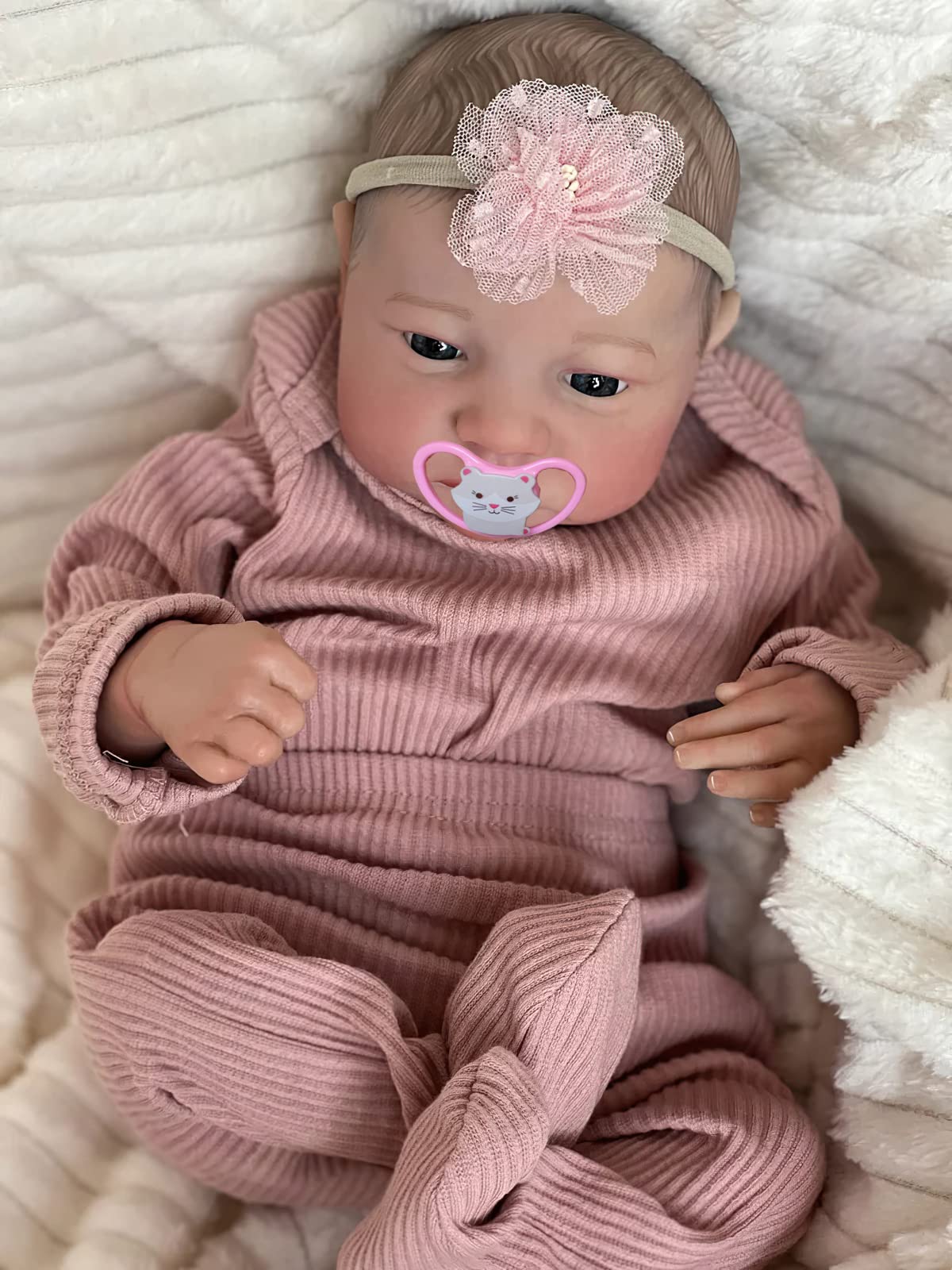 Кукла MineeQu 19 дюймовая Lifelike Reborn Baby Силиконовый винил Полное тело Анатомически верно Реалистичная новорожденная девочка, фото №2