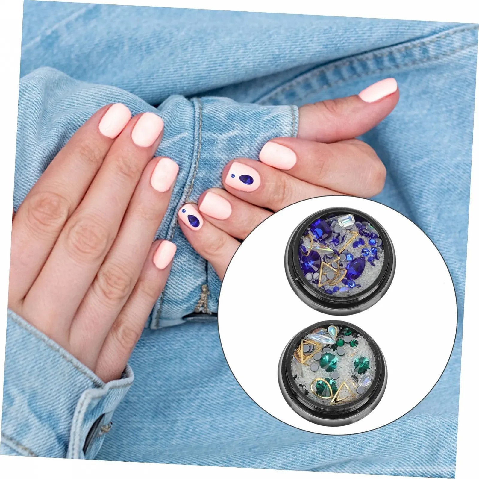 Стразы для ногтей Healvian, для самостоятельного дизайна ногтей, с блестящими бриллиантами для маникюра на дому и в салоне, просты в использовании, фото №3