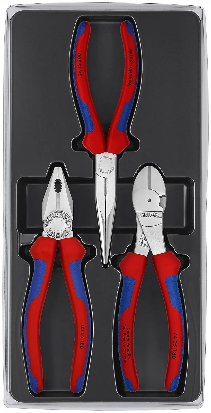 Монтажный набор KNIPEX 1 x 26 15 200, 1 x 03 05 180, 1 x 74 05 180, 00 20 11 V01, фото №4