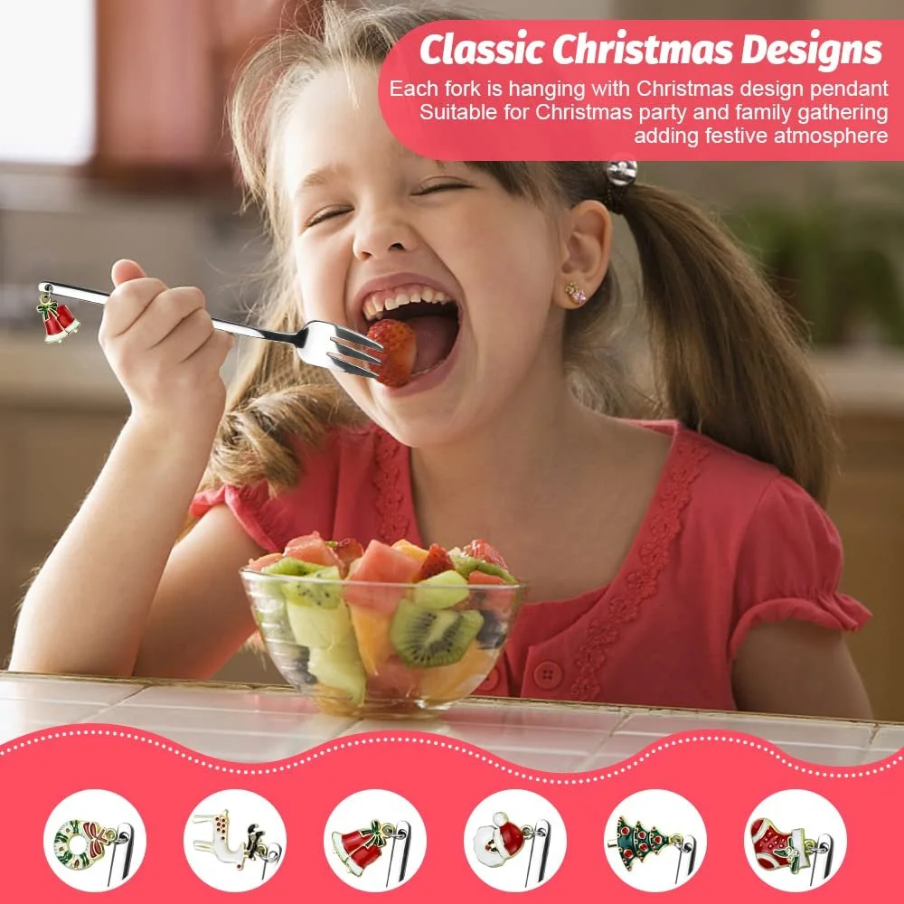 Набір з 6 десертних виделок з нержавіючої сталі, фото №4