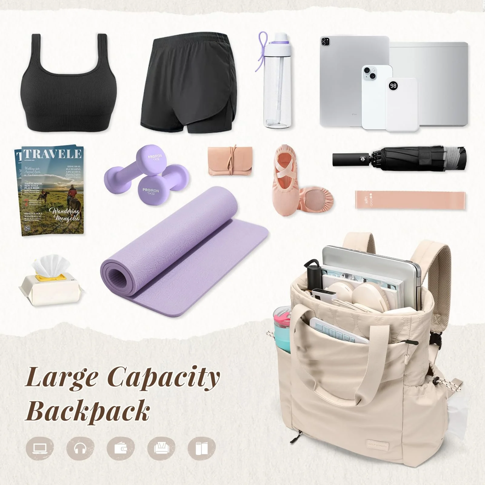 Рюкзак-трансформер GOLF SUPAGS Convertible Yoga Bag стьобаний, фото №5 Рюкзак-трансформер GOLF SUPAGS Convertible Yoga Bag стьобаний, фото №5