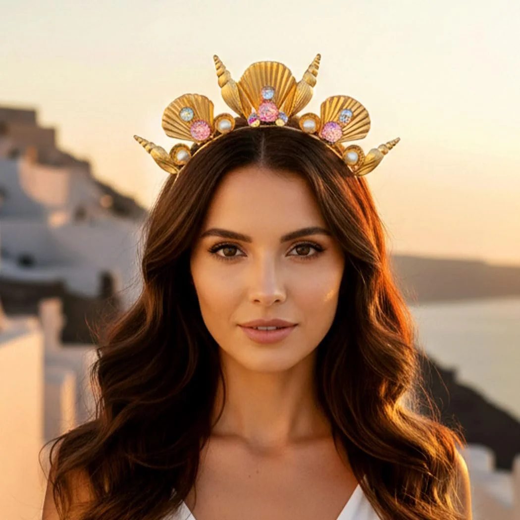 Тіара-обруч Princess Золота мушля, фото №5