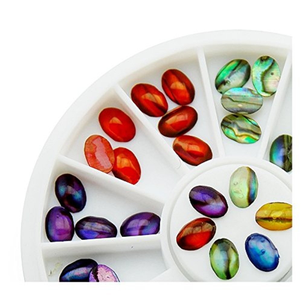 Овальные Наклейки для Ногтей KADS Abalone, 48 шт, 6 цветов, 3D Дизайн, фото №3