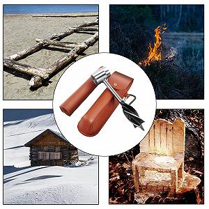 Ручний бур Bushcraft Stanzer гвинтовий для кемпінгу, коричневий synthetic.ua - Фото 1