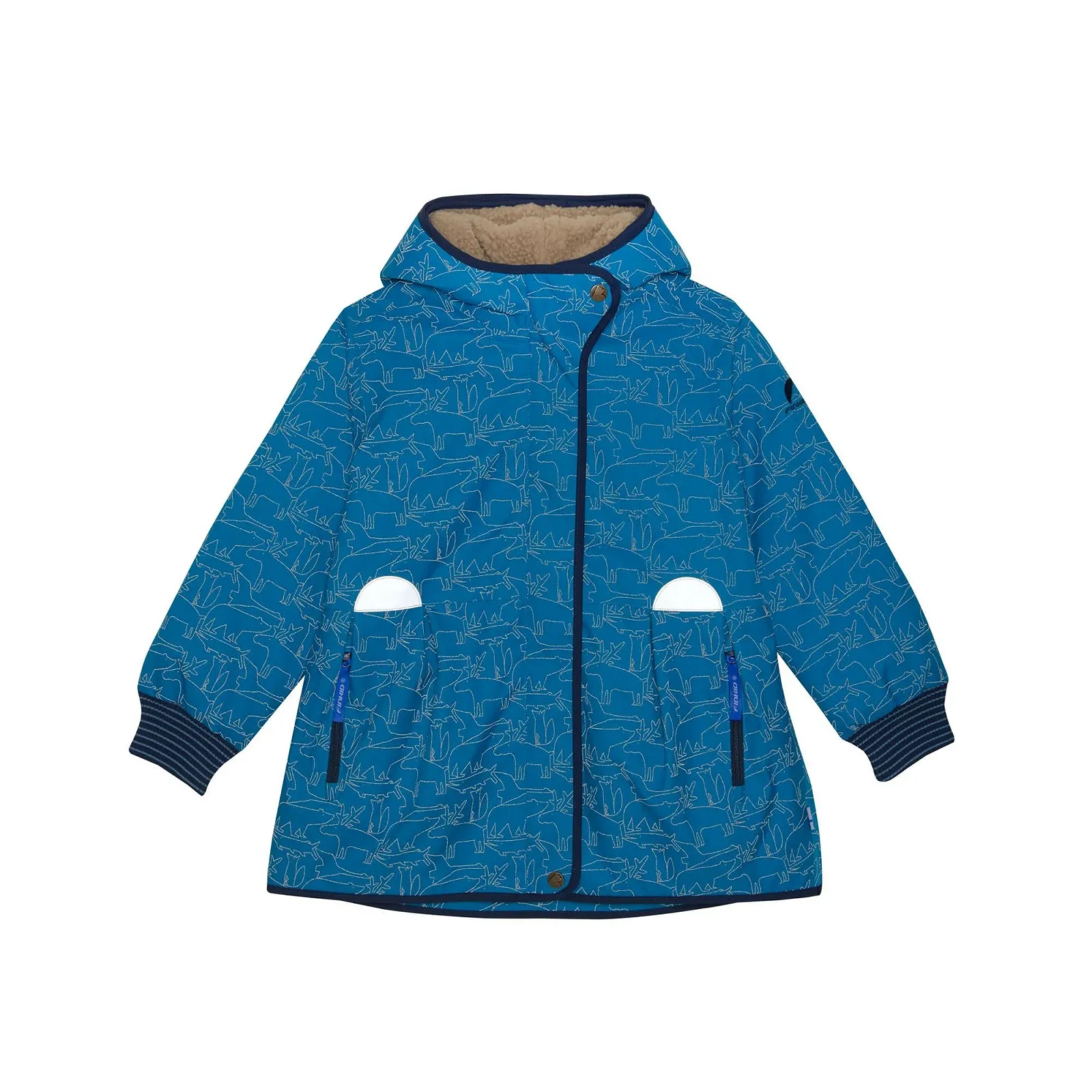 Куртка 2-в-1 Finkid Aina Ice для девочек, для активного отдыха, со съемной стеганой подкладкой и светоотражающим принтом животных, фото №1