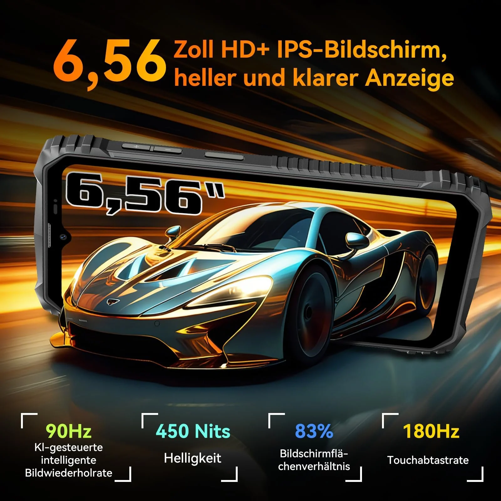 Смартфон OSCAL Marine 1 6.56 дюймов HD+ 90Hz 12GB+128GB/2TB TF 16Мп+8Мп Dual SIM Face ID GPS NFC IP68 IP69K, фото №4