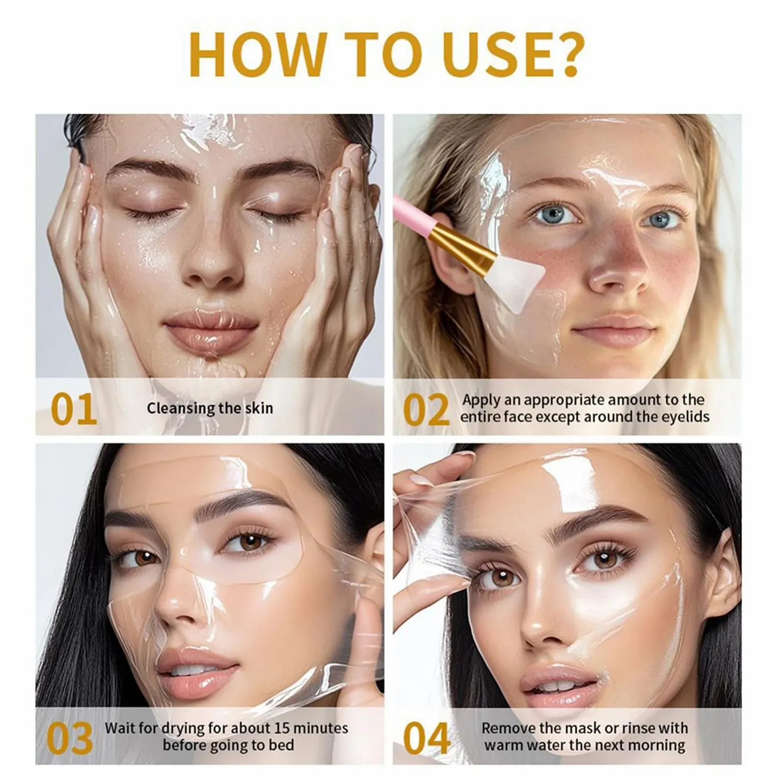 Маска-пілінг для обличчя, Soothing Moisturizer Mask з пензлем, освіжаючі засоби для краси, фото №6