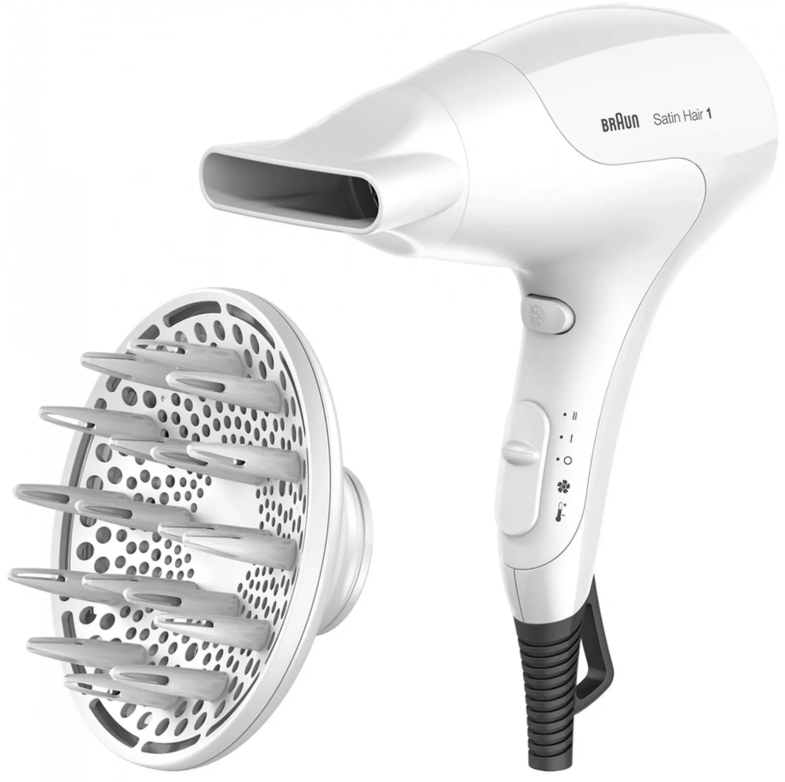 Фен Braun Satin Hair 3 HD 385 Power Perfection / 2000 Вт / Білий, фото №1 Фен Braun Satin Hair 3 HD 385 Power Perfection / 2000 Вт / Білий, фото №1