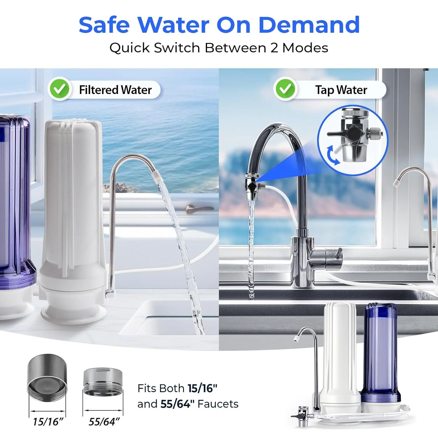 Диспенсер-фильтр iSpring CKC2 / На кран / Ресурс фильтра 30000 л / Белый, фото №5 Диспенсер-фильтр iSpring CKC2 / На кран / Ресурс фильтра 30000 л / Белый, фото №5