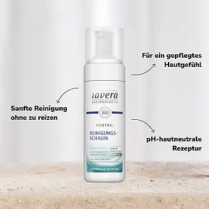 Пенка для умывания Lavera Neutral с органической примулой вечерней, для нежного очищения, при нейродермите, медицинский уход за кожей, веганские органические растительные ингредиенты, натуральная косметика, средство для умывания лица, 150 мл synthetic.ua - Фото 1