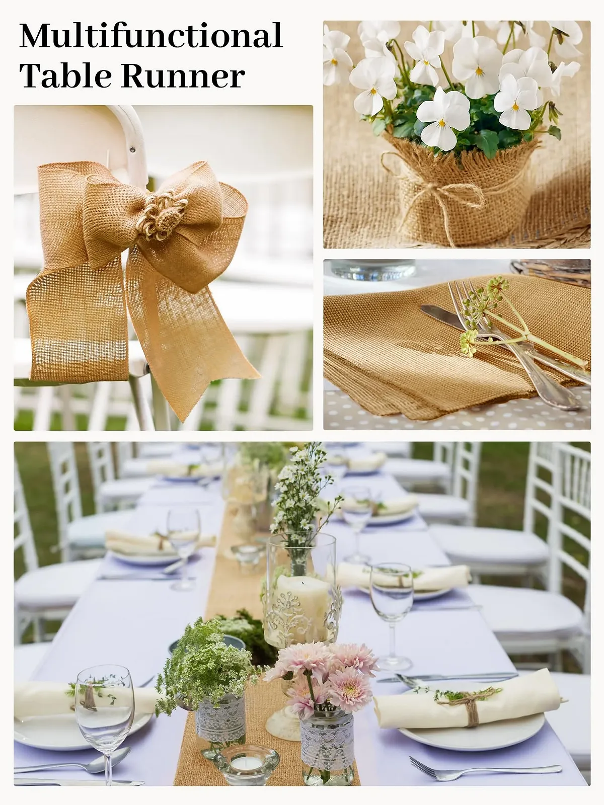 Ранер для столу HEETA Jute Roll Eco Natural Fabric 30 см x 10 м, фото №2 Ранер для столу HEETA Jute Roll Eco Natural Fabric 30 см x 10 м, фото №2