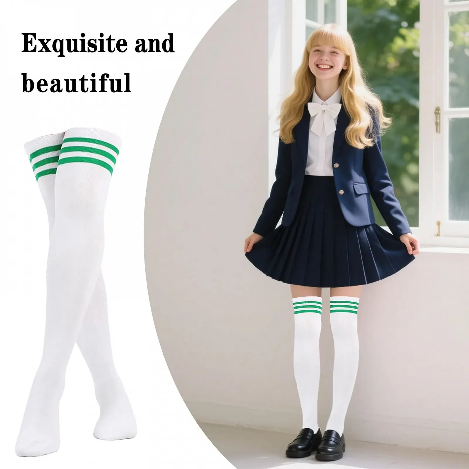 Шкарпетки жіночі з смугами Білий, фото №4 Шкарпетки жіночі з смугами Білий, фото №4