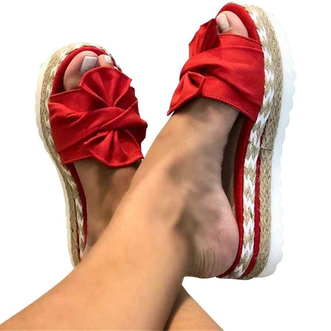 Шлепанцы Женские Летние с Бантом Платформенные, фото №1